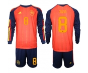 Men's Spain #8 XAVI National Team FIFA x World Cup 2026 Long Sleeve Home Red On Field Jerseys