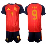 Men's Spain #9 GAVI National Team FIFA x World Cup 2026 Home Red On Field Jerseys