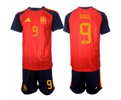 Men's Spain #9 RAUL National Team FIFA x World Cup 2026 Home Red On Field Jerseys