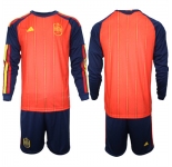 Men's Spain Blank National Team FIFA x World Cup 2026 Long Sleeve Home Red On Field Jerseys
