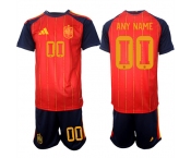 Men's Spain Custom Any Name And Number National Team FIFA x World Cup 2026 Home Red On Field Jerseys