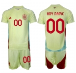 Men's Spain Team Custom 2024-25 Yellow Away Soccer Jersey Suit