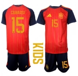 Youth Spain #15 CUMARSI National Team FIFA x World Cup 2026 Home Red On Field Kids Jerseys