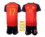 Youth Spain #17 WILLIAMS JR. National Team FIFA x World Cup 2026 Home Red On Field Kids Jerseys