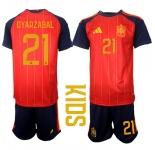 Youth Spain #21 OYARZABAL National Team FIFA x World Cup 2026 Home Red On Field Kids Jerseys