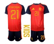 Youth Spain #21 OYARZABAL National Team FIFA x World Cup 2026 Home Red On Field Kids Jerseys