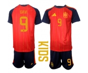 Youth Spain #9 GAVI National Team FIFA x World Cup 2026 Home Red On Field Kids Jerseys