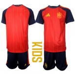 Youth Spain Blank National Team FIFA x World Cup 2026 Home Red On Field Kids Jerseys