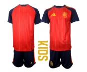 Youth Spain Blank National Team FIFA x World Cup 2026 Home Red On Field Kids Jerseys