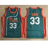 Flint Tropics 33 Jackie Moon Teal Semi Pro Movie Stitched Basketball Jersey