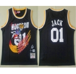 Travis Scott X Br X Mitchell Ness Houston Rockets #01 Jack Black Basketball Swingman Stitched Throwback Jersey