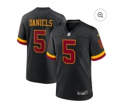 Women Washington Commanders #5 Jayden Daniels Black Nike Hail Raiser Game Stitched Jersey