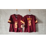 Women's Washington Commanders #5 Jayden Daniels Burgundy 2024 F.U.S.E. Draft Stitched Jersey