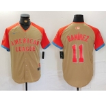 Men's Cleveland Guardians #11 Jose Ramirez Cream 2024 All Star Limited Stitched Jersey