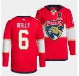 Men's Florida Panthers #6 Mike Reilly Red Home 2024 Stanley Cup Champions Stitched Jersey