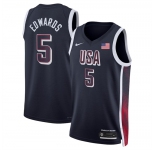Men's USA Basketball #5 Anthony Edwards Navy 2024 Swingman Stitched Jersey