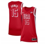 Women's USA Basketball #15 Brittney Griner Red 2024 Swingman Stitched Jersey