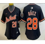 Women's Detroit Tigers #28 Javier Baez Black Stadium Jersey