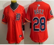 Women's Detroit Tigers #28 Javier Baez Orange Limited Jersey