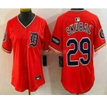 Women's Detroit Tigers #29 Tarik Skubal Orange Stadium Jersey