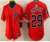 Women's Detroit Tigers #29 Tarik Skubal Orange Stadium Jersey
