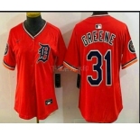 Women's Detroit Tigers #31 Riley Greene Orange Stadium Jersey