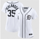 Women's Detroit Tigers #35 Justin Verlander White 2026 Cool Base Stitched Baseball Jersey