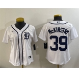 Women's Detroit Tigers #39 Zach McKinstry White Cool Base Stitched Baseball Jersey