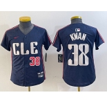 Youth Cleveland Guardians #38 Steven Kwan Navy 2024 City Connect Limited Stitched Baseball Jerseys