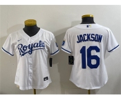 Women's Kansas City Royals #16 Bo Jackson White Cool Base Stitched Jersey