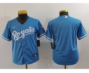 Youth Kansas City Royals Blank Light Blue Cool Base Stitched Jersey