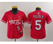 Youth St Louis Cardinals #5 Albert Pujols Red 2024 City Connect Limited Stitched Jersey