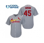 Youth St.Louis Cardinals #45 Bob Gibson Grey Cool Base Stitched MLB Jersey