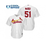 Youth St.Louis Cardinals #51 Willie McGee White Cool Base Stitched MLB Jersey
