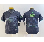 Youth Tampa Bay Rays #22 Jose Siri Charcoal 2024 City Connect Limited Stitched Jersey