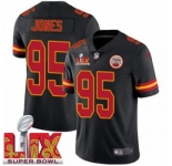 Men Kansas City Chiefs Chris Jones #95 Black 2024-2025 Super Bowl LIX F U S E Stitched Jersey