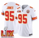Men Kansas City Chiefs Chris Jones #95 White 2024-2025 Super Bowl LIX F U S E Stitched Jersey