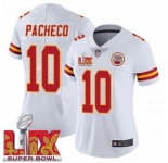 Women Kansas City Chiefs Isiah Pacheco #10 White 2024-2025 Super Bowl LIX F U S E Stitched Jersey