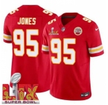 Youth Kansas City Chiefs Chris Jones #95 Red 2024-2025 Super Bowl LIX F U S E Stitched Jersey