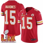 Youth Kansas City Chiefs Patrick Mahomes #15 Red 2024-2025 Super Bowl LIX F U S E Stitched Jersey