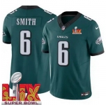 Men Philadelphia Eagles DeVonta Smith #6 Green 2024-2025 Super Bowl LIX F U S E Stitched NFL Jersey