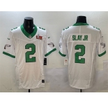 Men's Philadelphia Eagles #2 Darius Slay Jr. White 2025 Super Bowl LIX Patch F.U.S.E. Vapor Untouchable Limited Stitched Football Jersey
