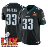 Youth Philadelphia Eagles Cooper DeJean #33 Black 2024-2025 Super Bowl LIX F U S E Stitched NFL Jersey