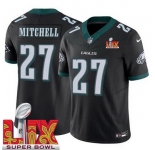Youth Philadelphia Eagles Quinyon Mitchell #27 Black 2024-2025 Super Bowl LIX F U S E Stitched NFL Jersey
