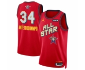 Men 2025 All Star #34 Giannis Antetokounmpo Red Stitched Basketball Jersey