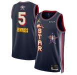 Men 2025 All Star #5 Anthony Edwards Navy Stitched Basketball Jersey