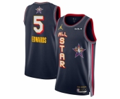 Men 2025 All Star #5 Anthony Edwards Navy Stitched Basketball Jersey