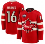 Men's Canada #16 Mitchell Marner Red 2025 4 Nations Face-Off Premium Stitched Jersey