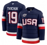 Men's USA #19 Matthew Tkachuk Navy 2025 4 Nations Stitched Jersey