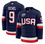 Men's USA #9 Jack Eichel Navy 2025 4 Nations Stitched Jersey